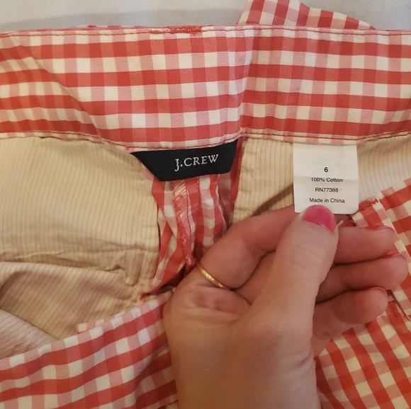 Red Gingham Jcrew Women's Shorts - Picture 2 of 4